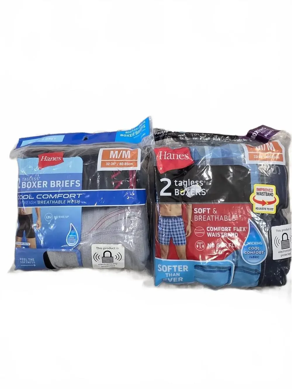 Hanes Men's Tagless Boxer Briefs 4-Pack Size M Cool Comfort & Soft Breathable